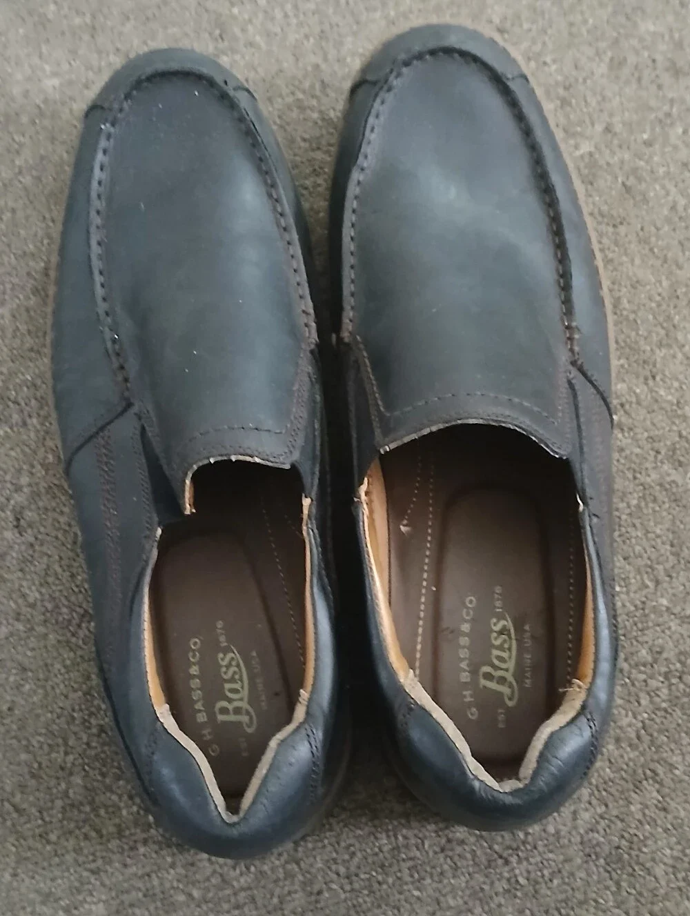G.H. Bass & Co. Men’s Black Leather Slip-On Loafers